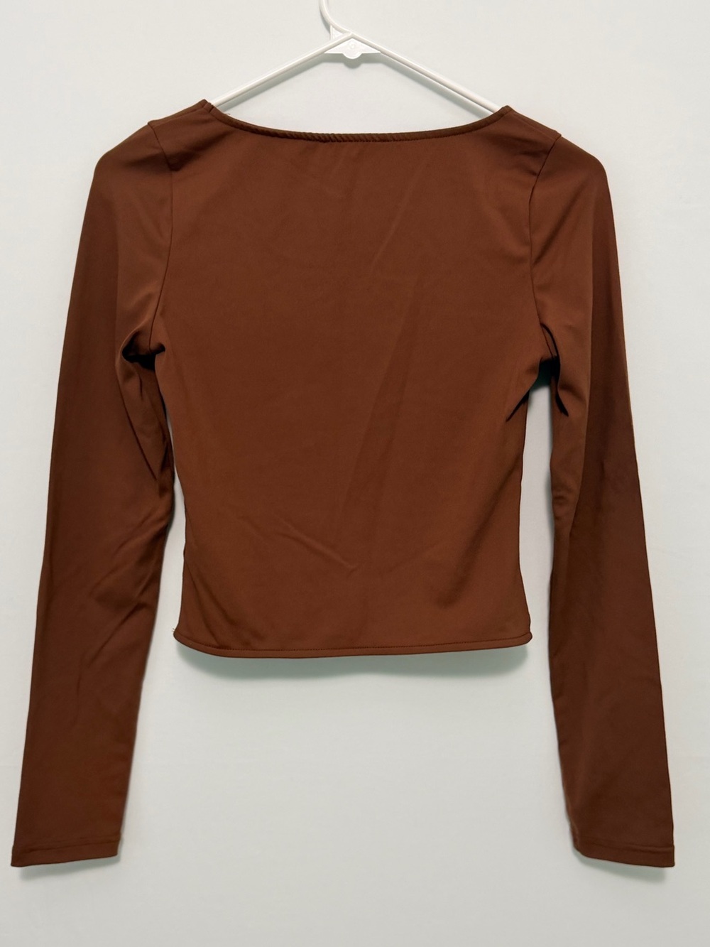 Promise the Label Lifted Fit Corset-Detail Long-Sleeve brown Top Small - Picture 11 of 12